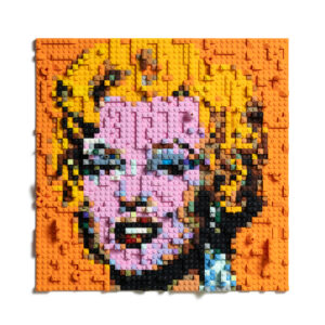 Marilyn Monroe Lego Portrait in Orange
