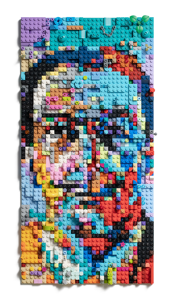 Salvador Dali portrait in Lego