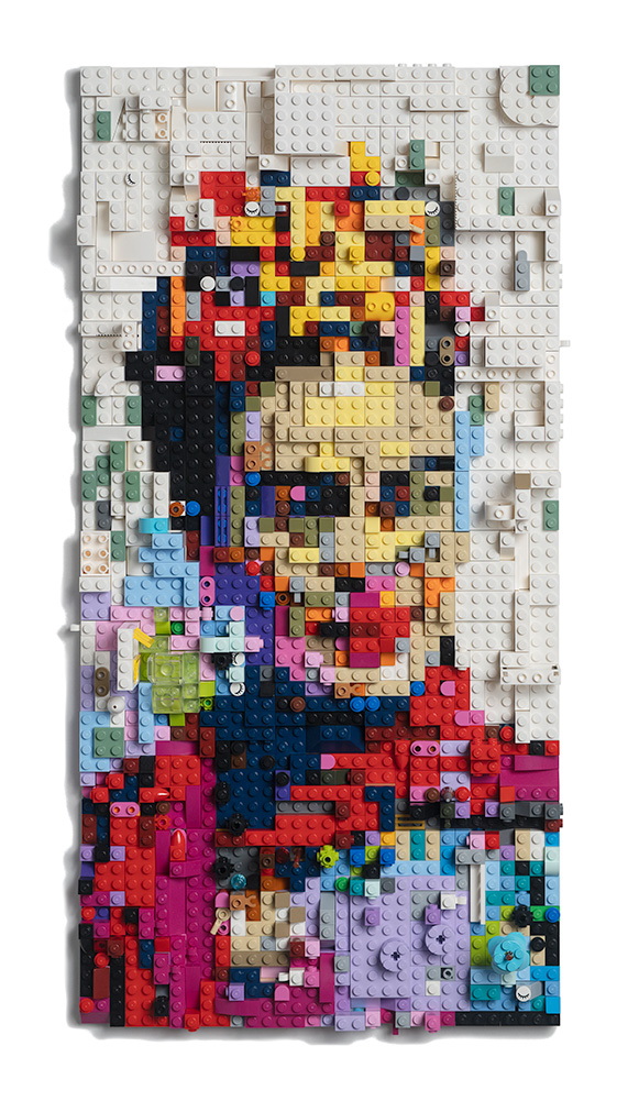 Frida in a Magenta Rebozo in Lego