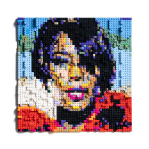 Portrait of Whitney Houston in Lego