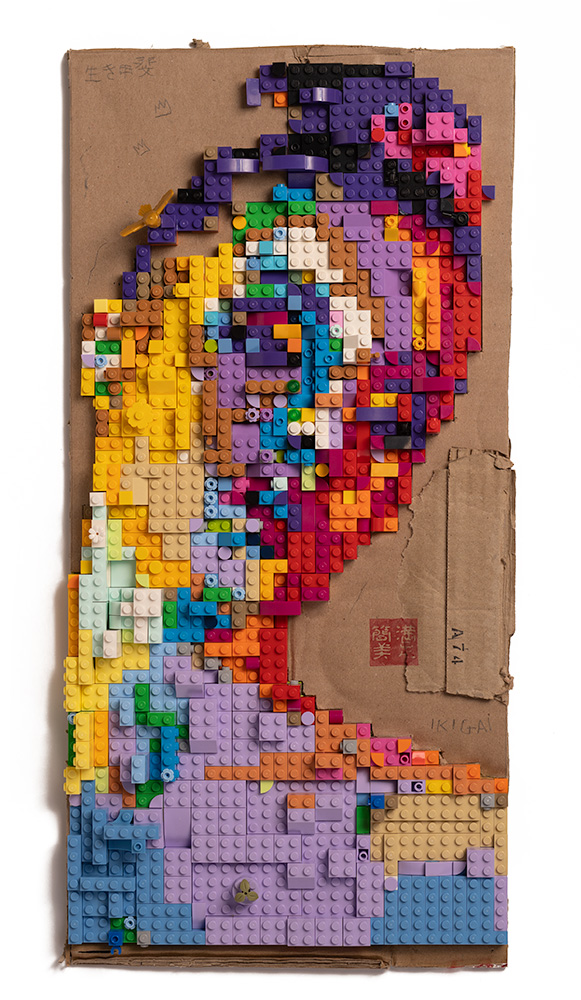 Colourful ballerina portrait in lego