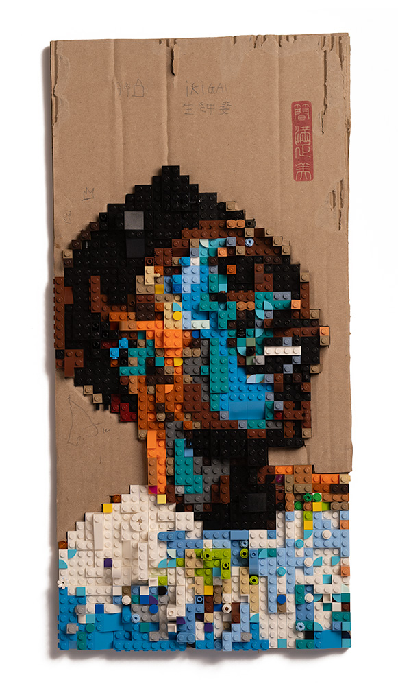 Joyous African woman's portrait in lego