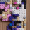 Asian girl in lego inlayed in lego closeup